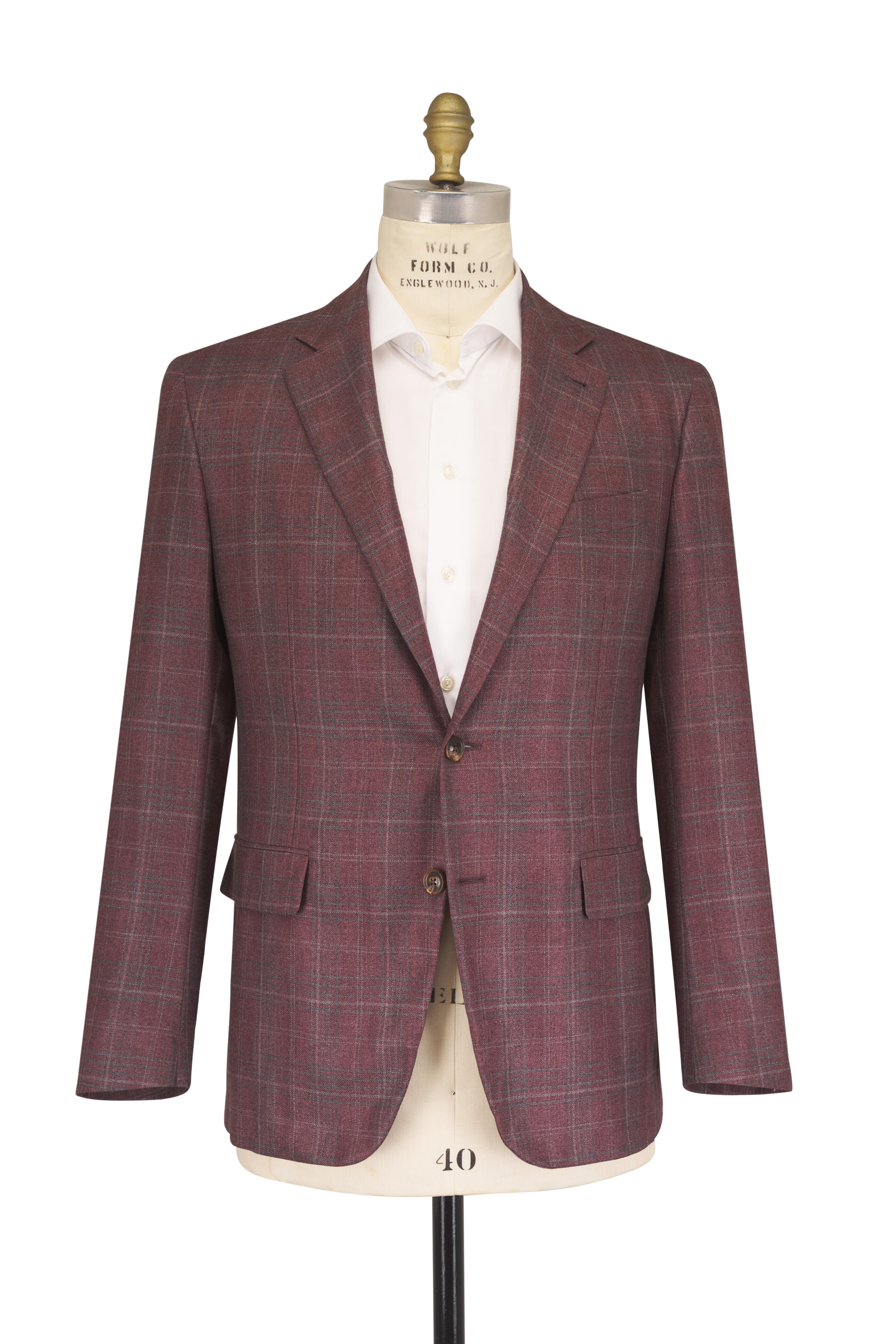 Canali - Kei Garnet Plaid Silk & Cashmere Sporcoat - view 4
