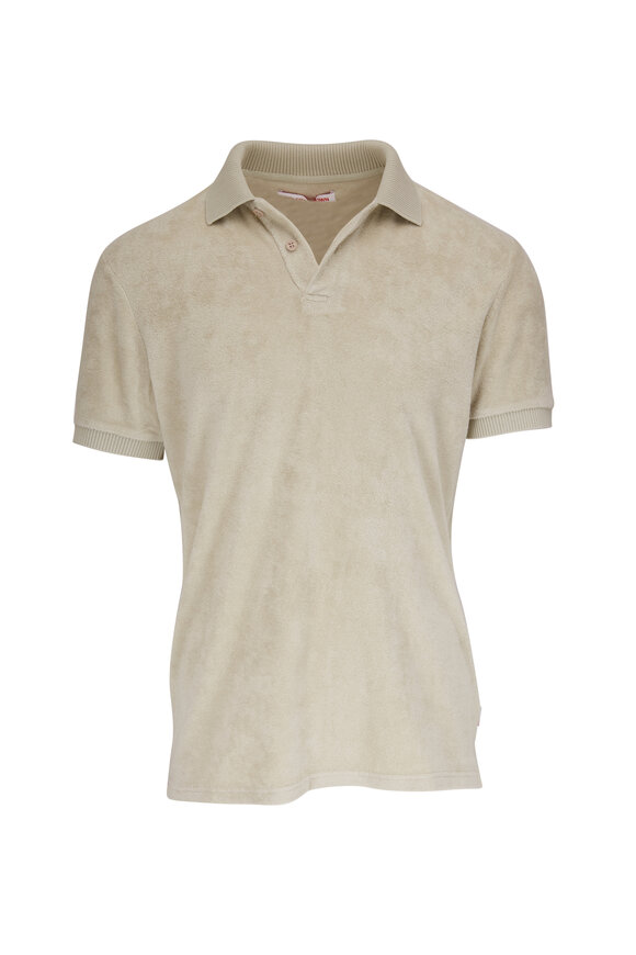 Orlebar Brown - Parched Green Jarrett Towelling Polo 