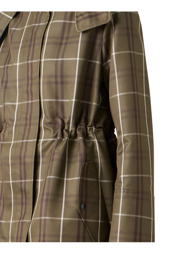 Akris Punto Olive Plaid Techno Taffeta Rain Jacket - view 5