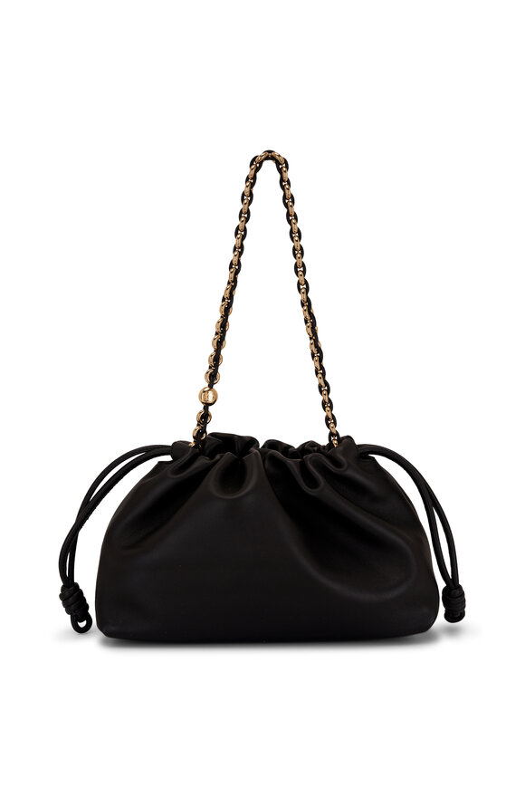 Loewe - Flamenco Black Leather Chain Purse 