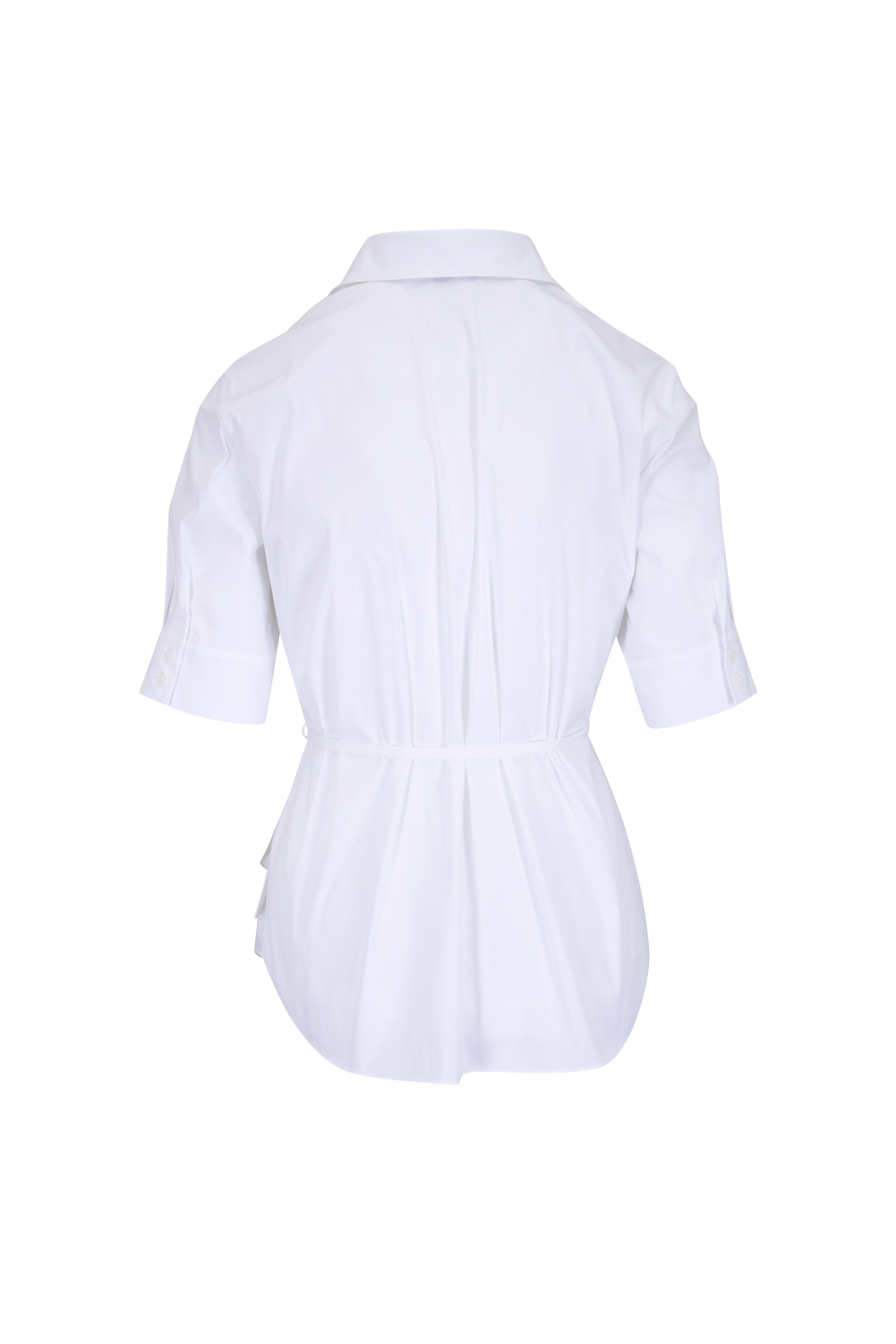 Lafayette 148 New York - White Stretch Cotton Tie Back Shirt