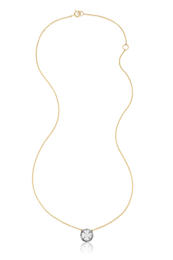 Nam Cho 18k White Diamond Invisibly Set Pendant Necklace - view 1