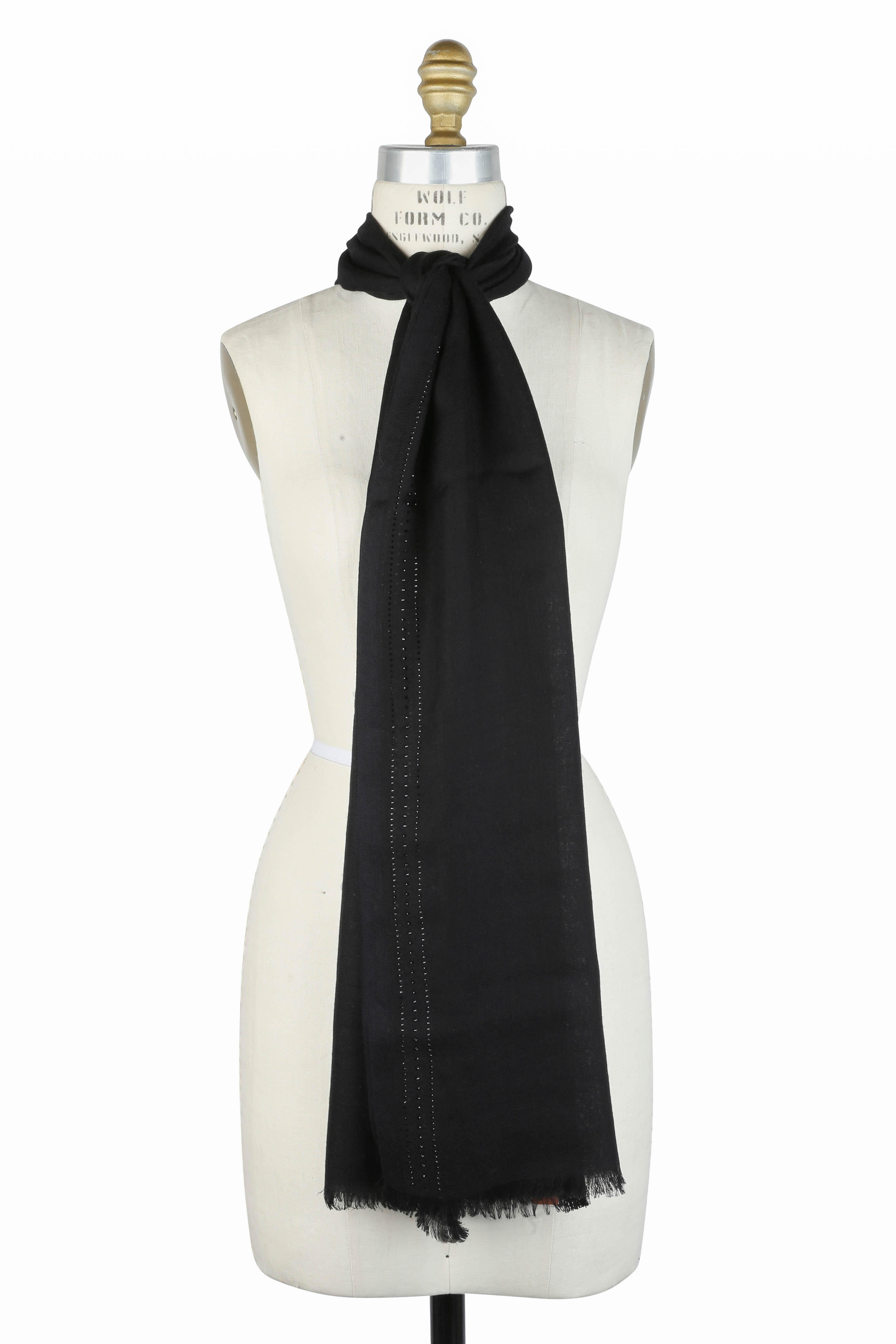 Loro Piana - Black Cashmere & Silk Crystal Scarf