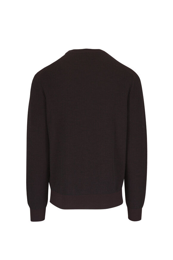 Brioni Plum Cashmere & Wool Sweater - view 3
