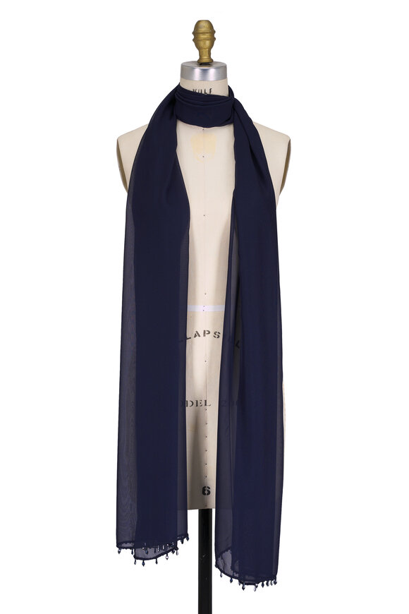 Sachin + Babi Embellished Emmy Navy Scarf