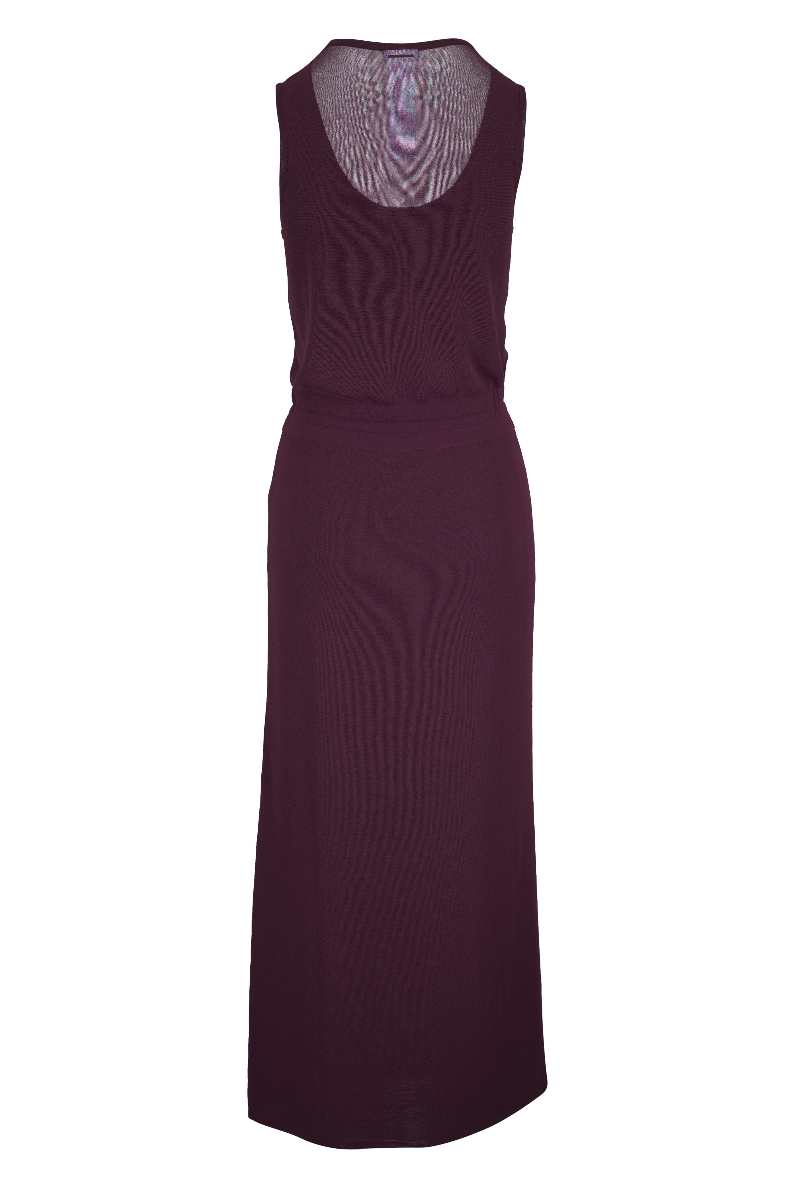 Akris Punto - Blackberry Sheer Knit Drawstring Midi Dress