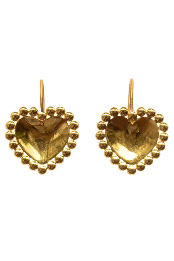 Marie-Hélène De Taillac Gold Mirror Daisey Heart Earrings - view 1