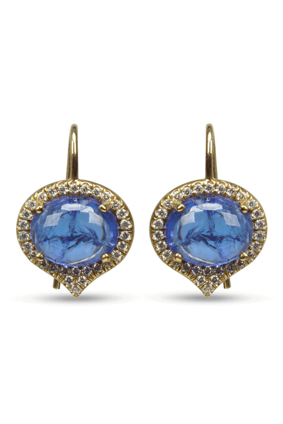 Lauren K Tanzanite Cabochon Jordan Earrings - view 2
