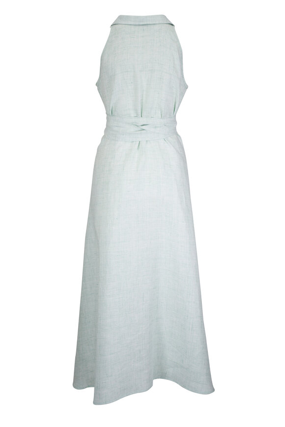 Kiton Mint Linen Sleeveless Dress - view 3