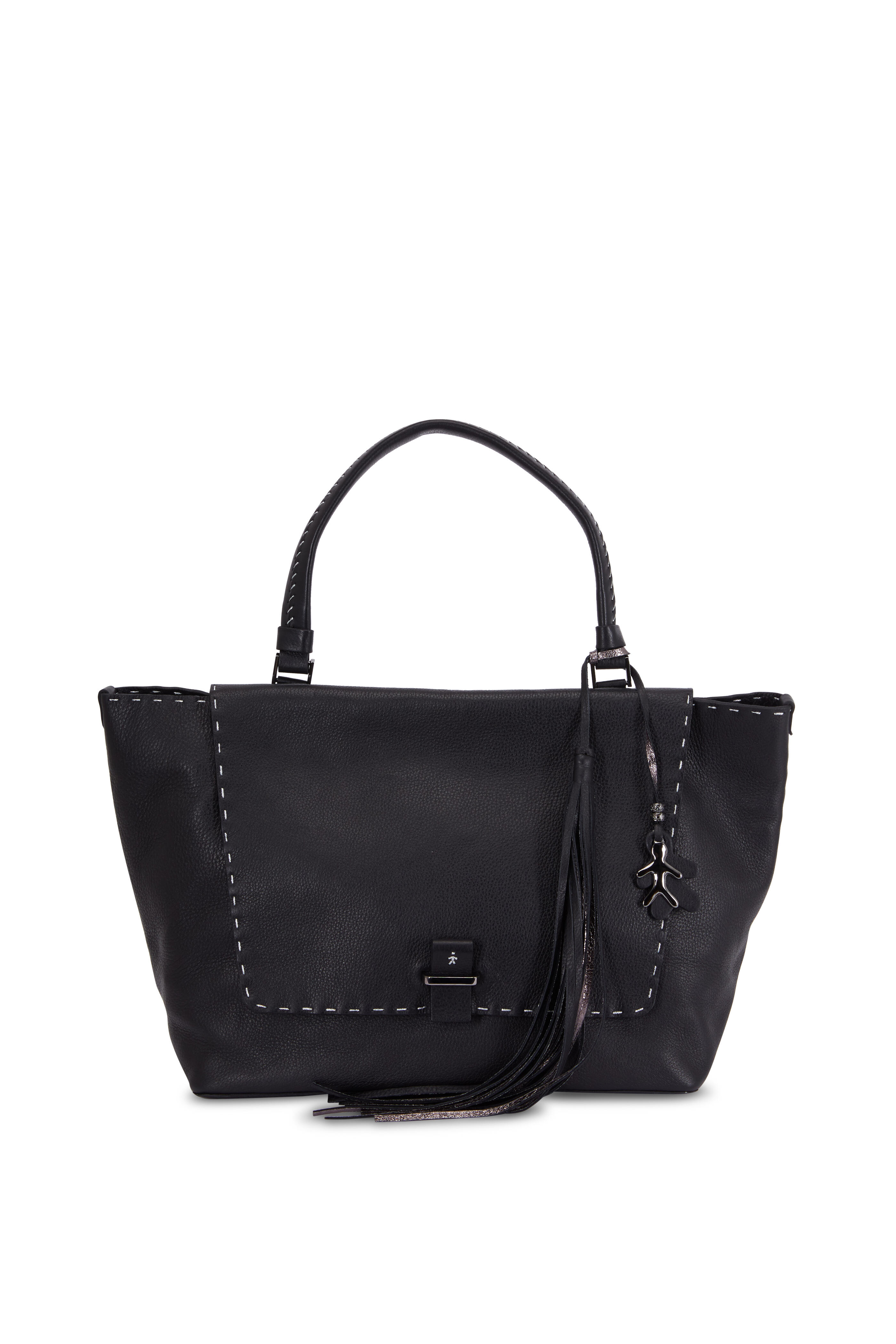 HENRY BEGUELIN トートバッグ Henry Beguelin - Black Leather Expandable Tote | Mitchell Stores