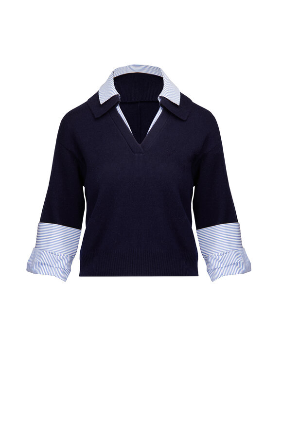 Brochu Walker Ciara Navy Blue Polo Looker Top - view 1