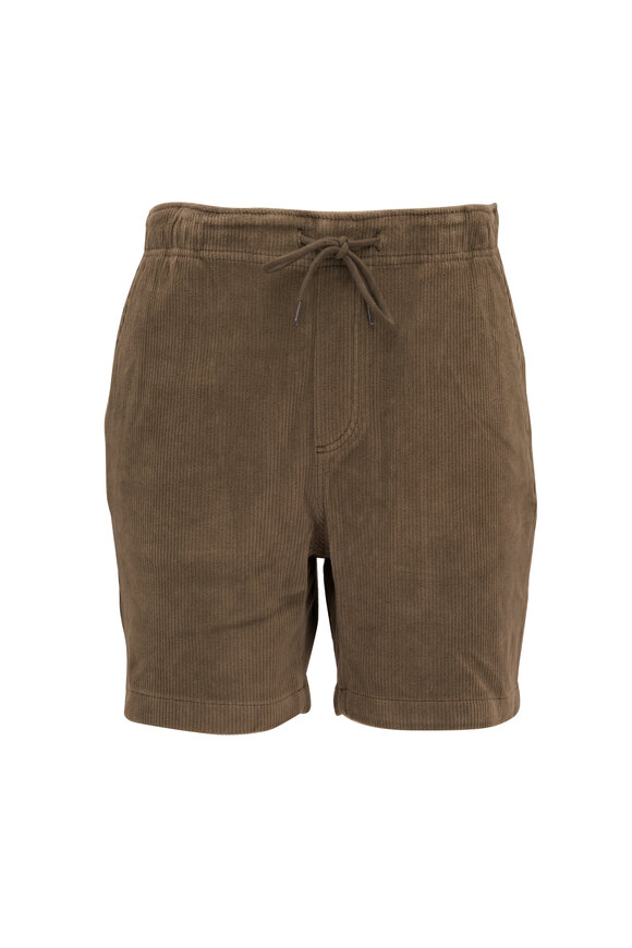 Faherty Brand Essential Surplus Olive Knit Corduroy Shorts