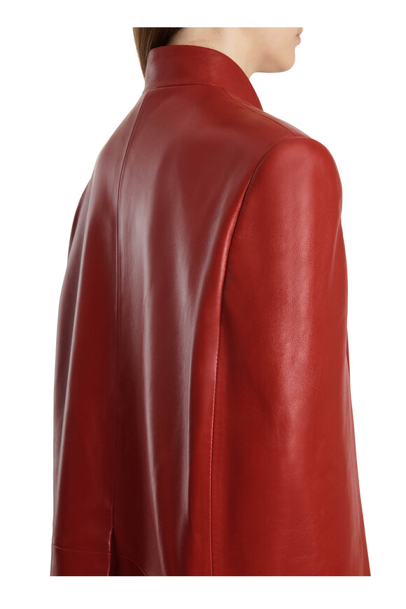 Khaite Dolso Deep Red Leather Jacket - view 4