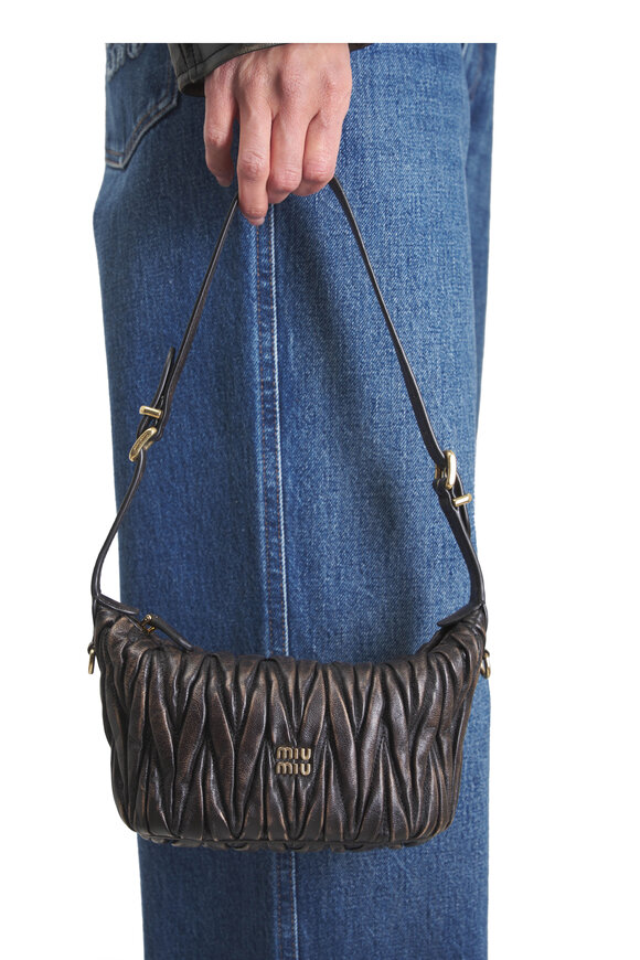 Miu Miu Mini Matelasse Coffee Quilted Leather Shoulder Bag - view 2