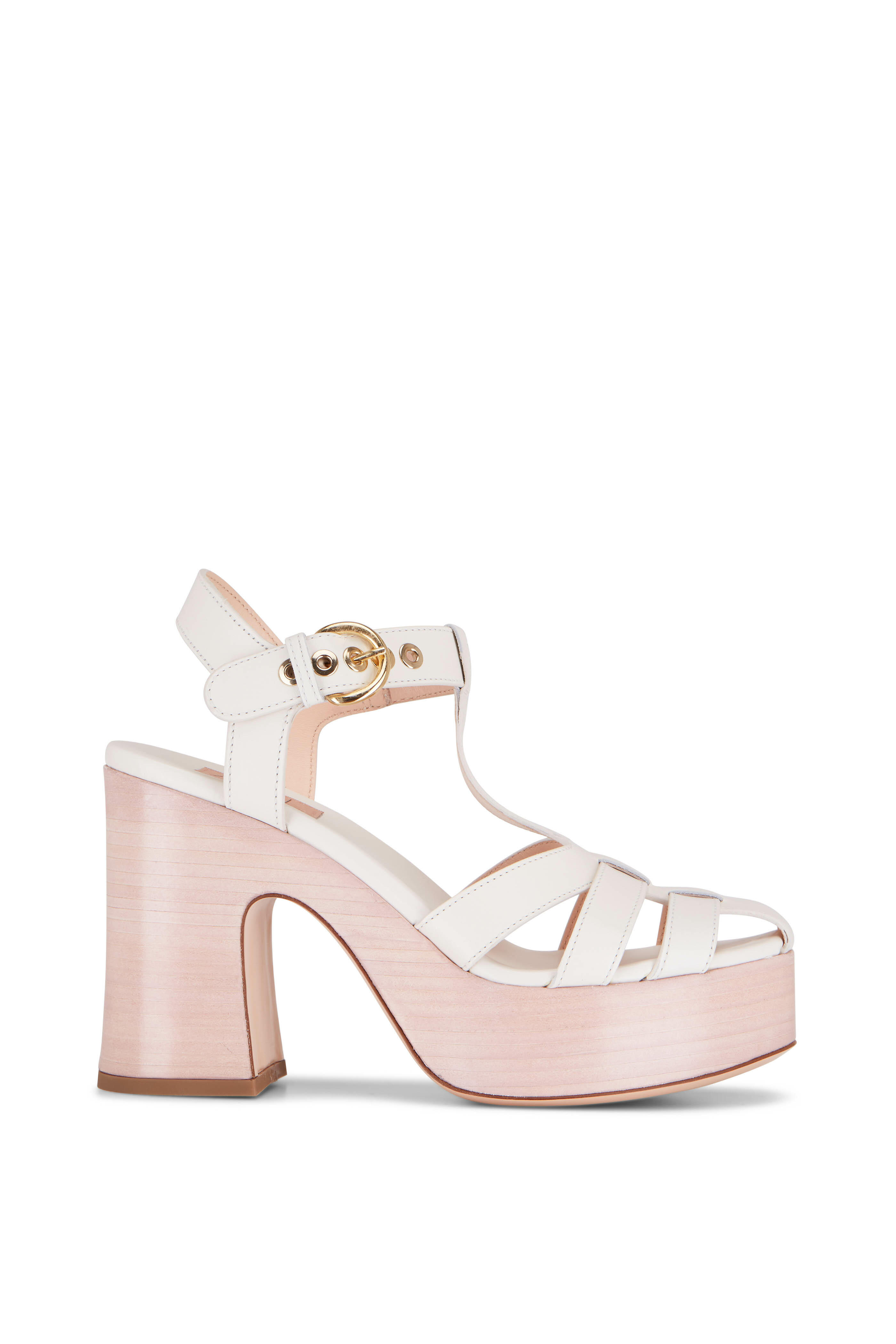 AGL - Sista Straps Off White Leather Platform Sandal