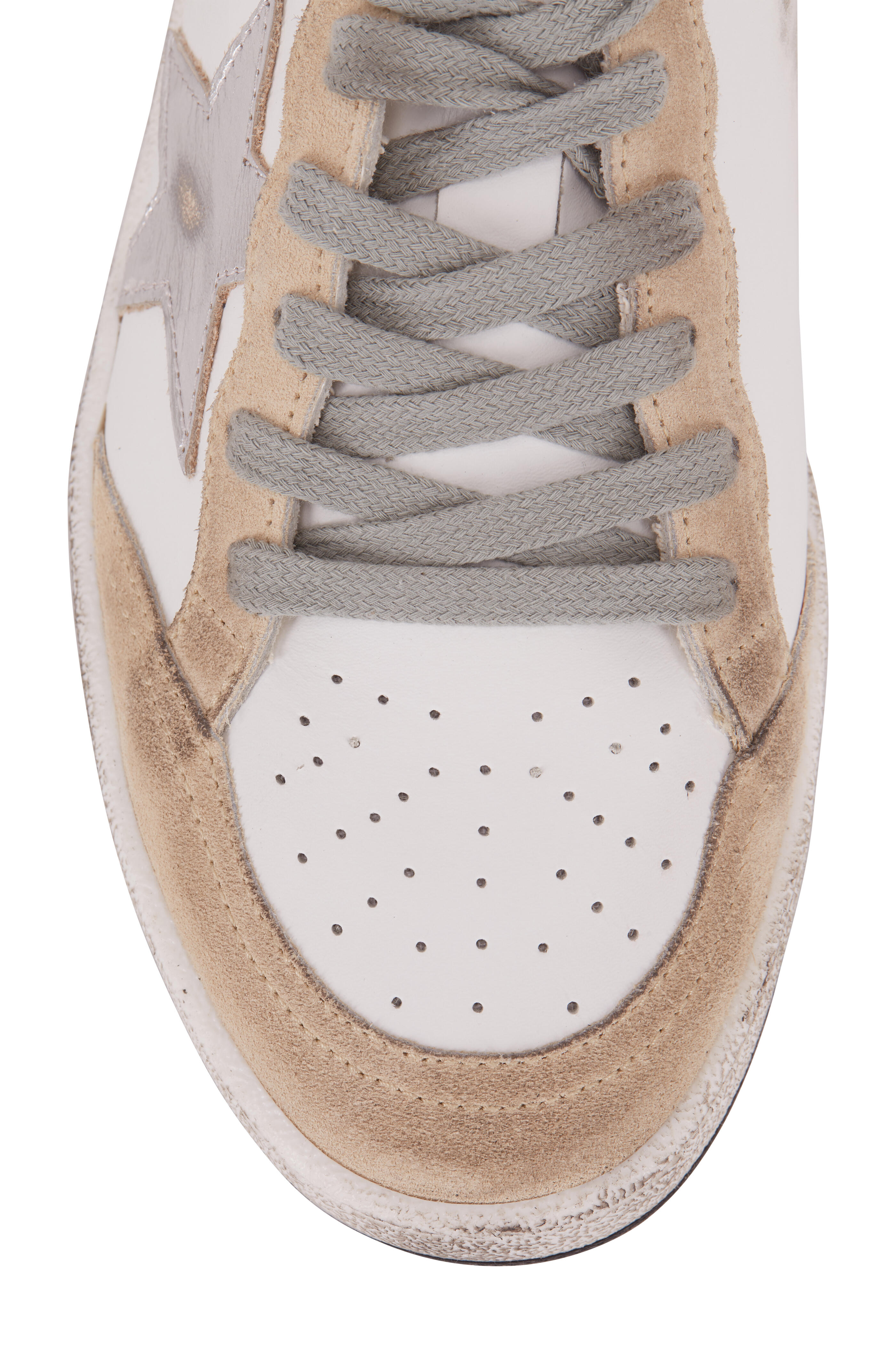 Golden Goose - Ball Star Pearl Silver Star Leopard Heel Sneaker