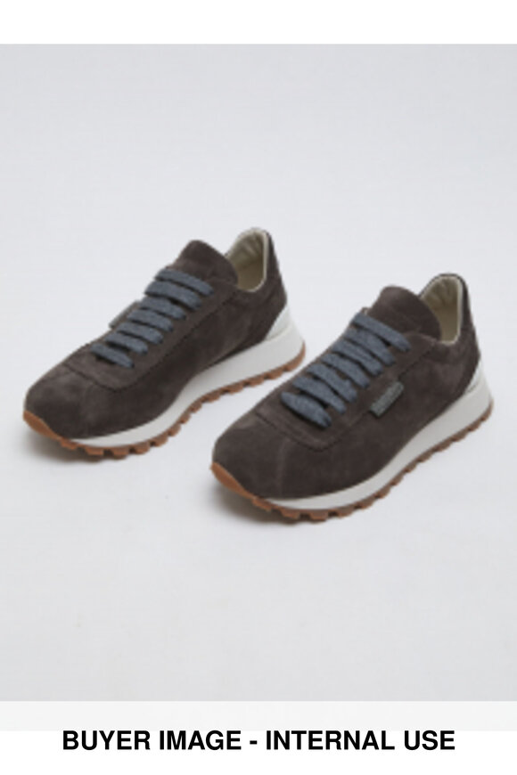 The Row - Mica Black Ponyhair & Velour Sneaker | Mitchell Stores