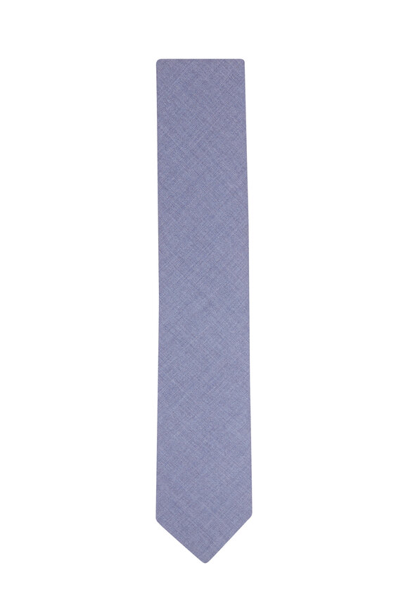 Dion Solid Light Blue Wool Necktie