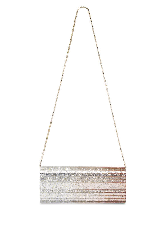 Jimmy Choo Sweetie Silver & Rose Gold Glitter Clutch