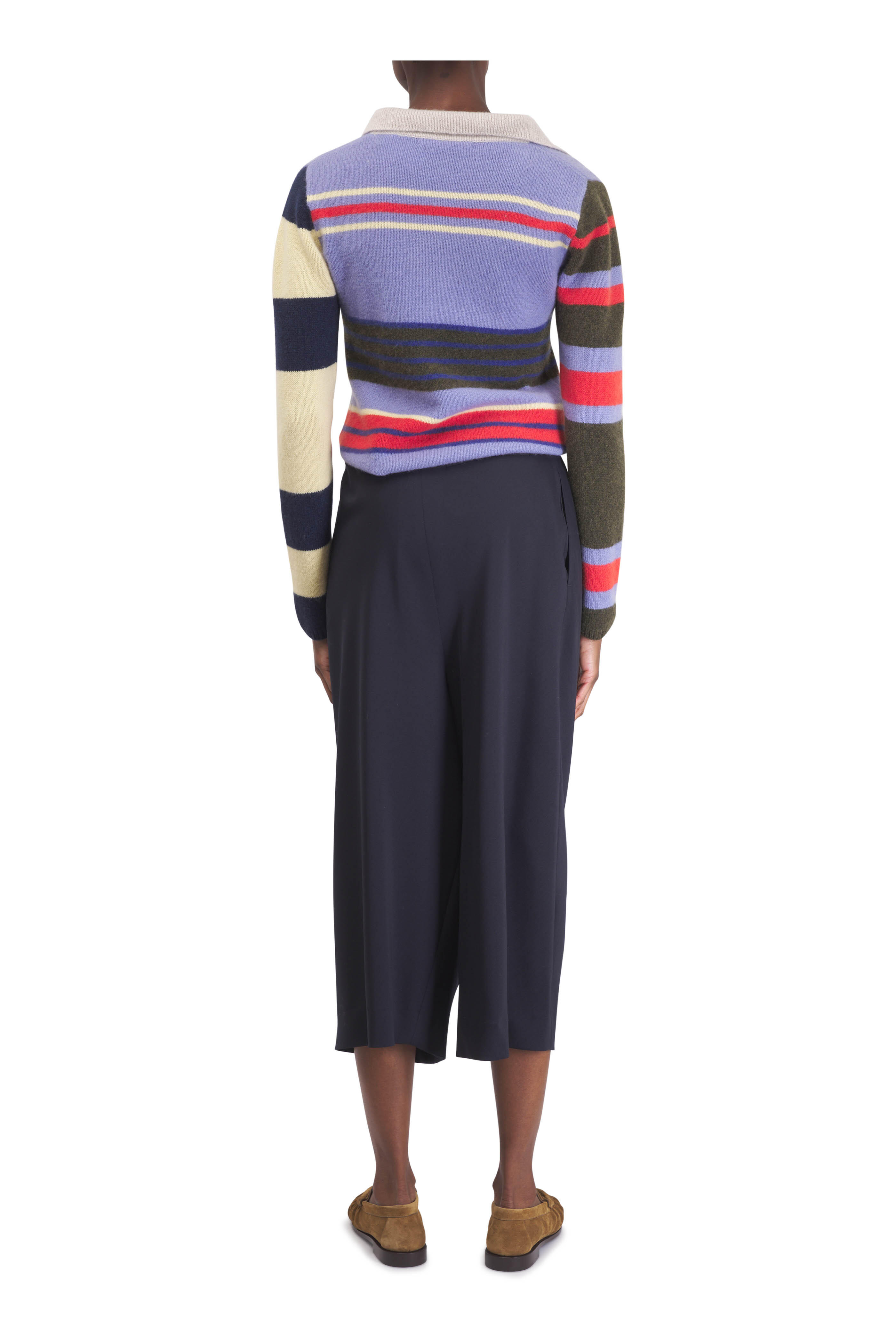 パンツ LOEWE  Cropped Draped Trouser in Dark Navy Blue LOEWE Cropped Draped Trousers | Saks Fifth Avenue