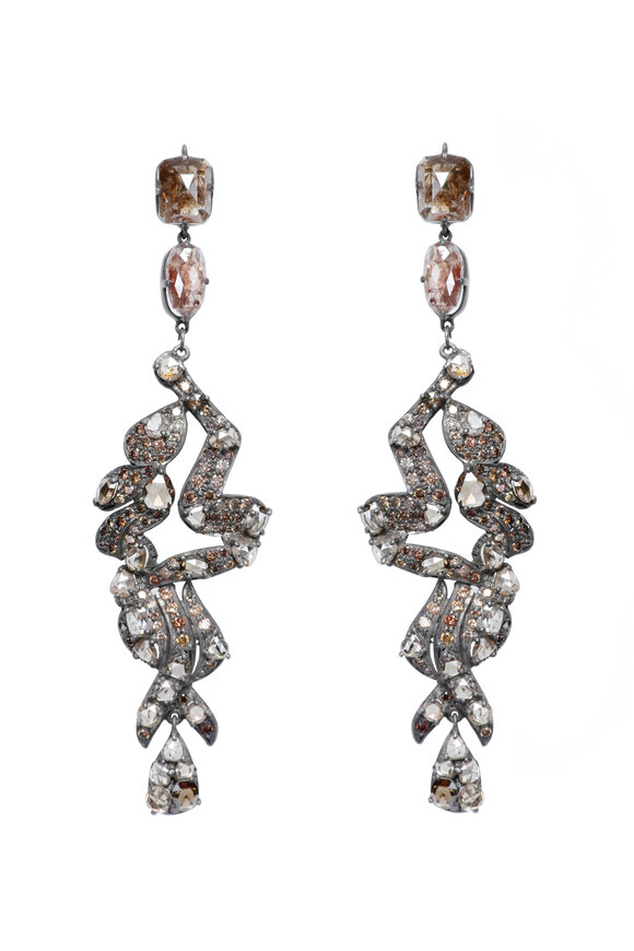Michael Tracy Diamond Swirl Cloud Earrings
