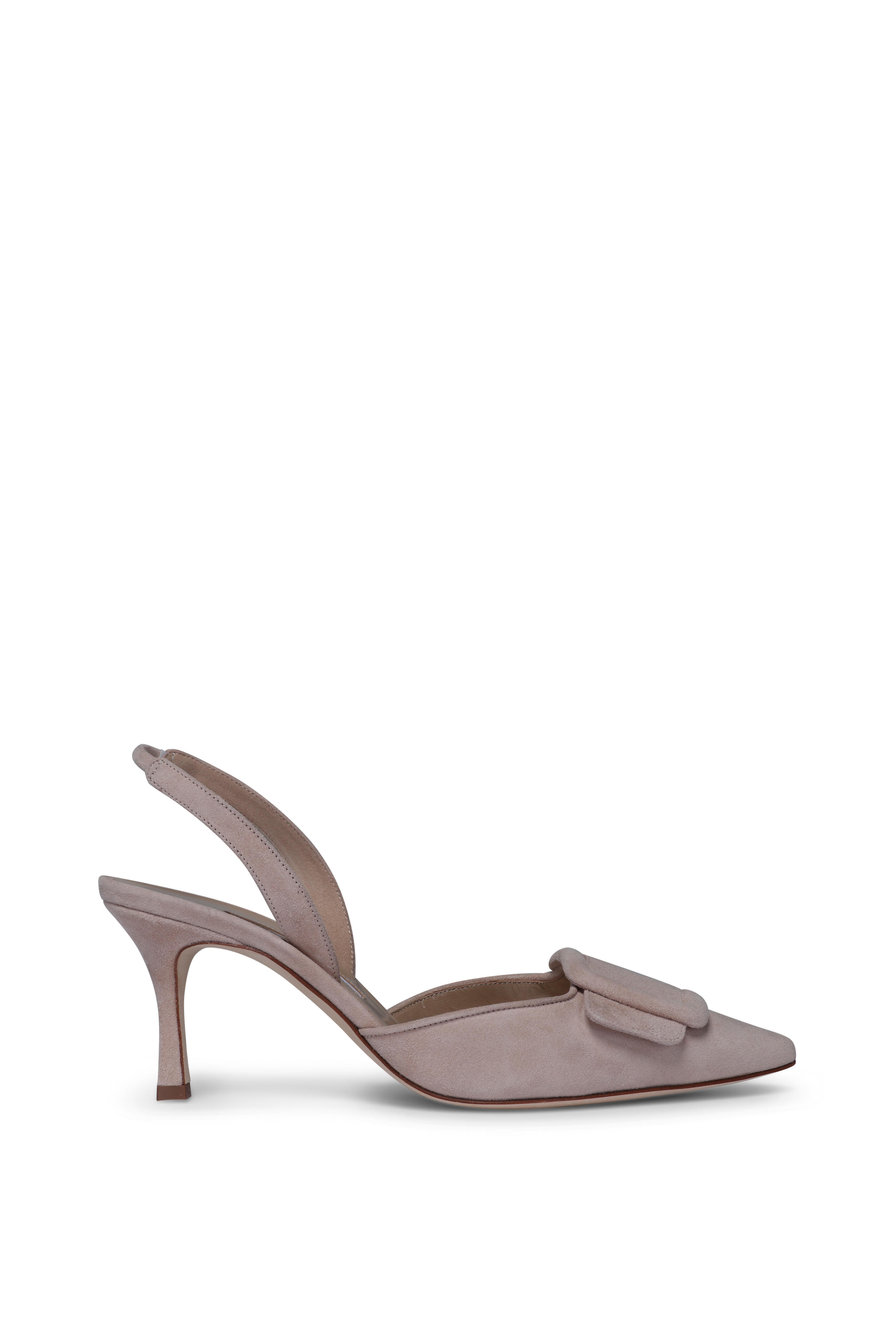 Manolo Blahnik - Maysli Gala Pump in Neutral, 70mm