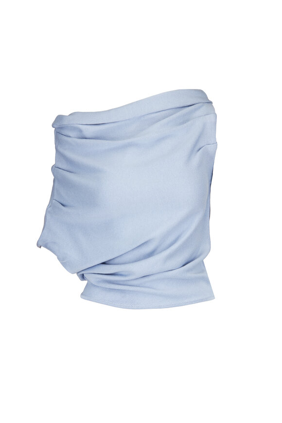 Staud Mabel Light Blue Off-The-Shoulder Sweater - view 1