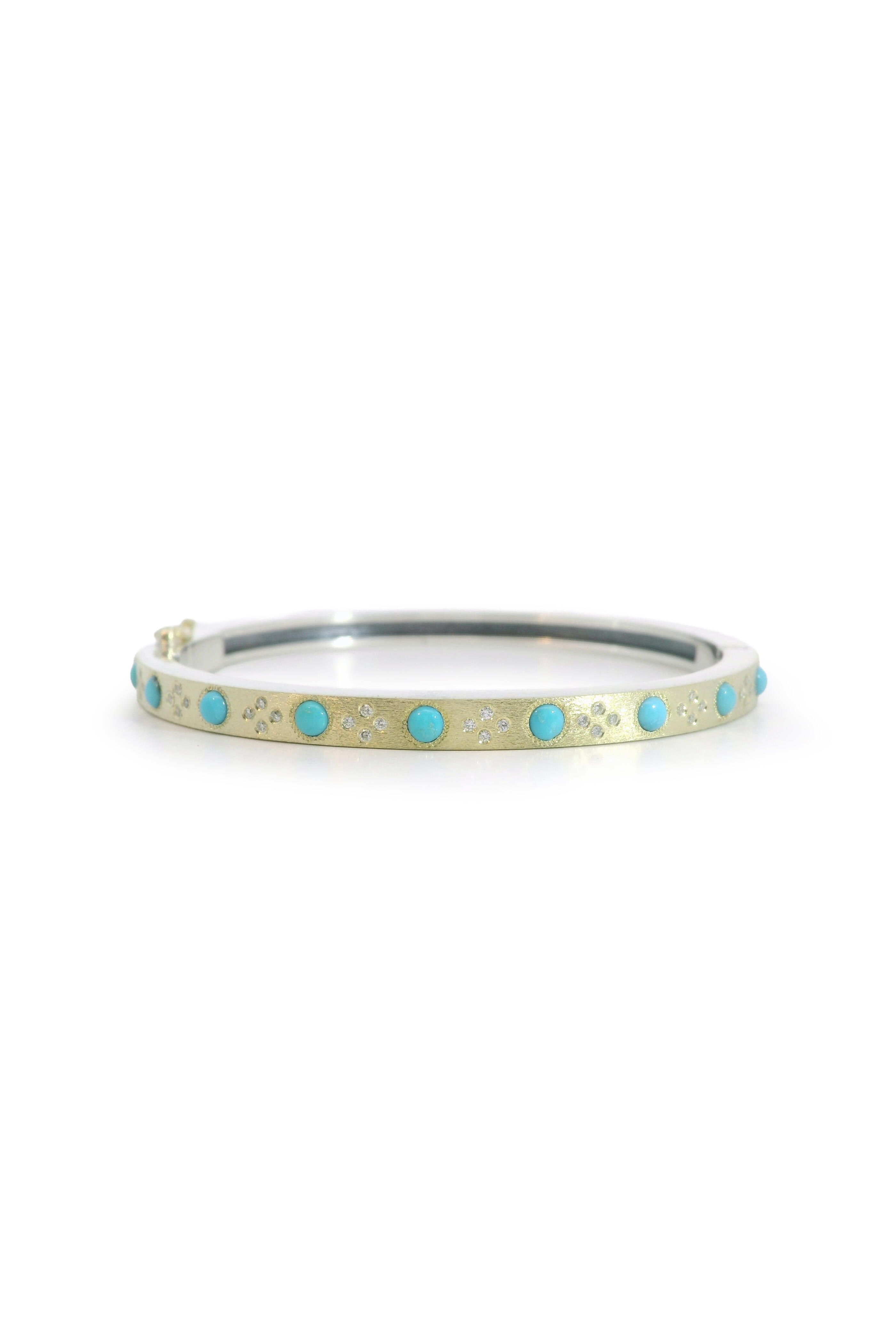 Rene Escobar - Daphine Turquoise & Diamond Bangle Bracelet