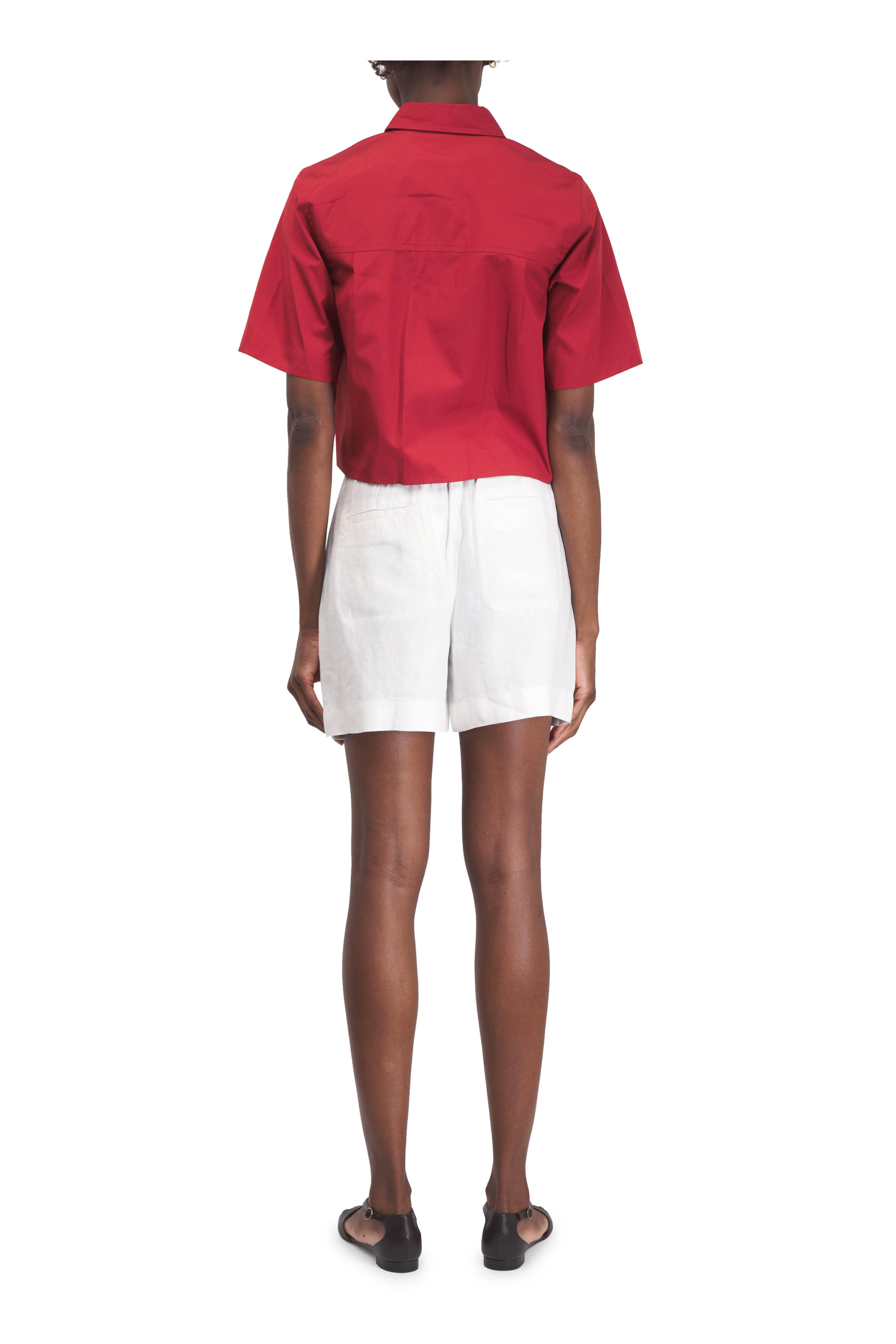 Vince - Brick Rose Cotton Cropped Shirt