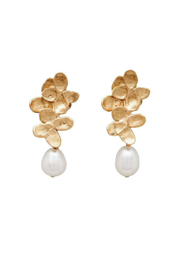 Julie Cohn Design Hydrangea Bronze Pearl Earrings