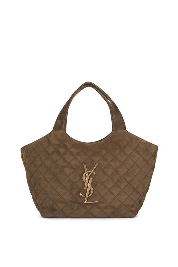 Saint Laurent Medium Icare Light Musk Suede Shopping Tote - view 1