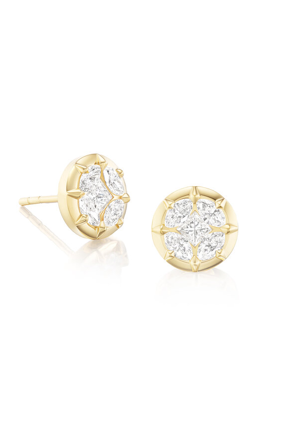 Nam Cho 18k Yellow Gold Diamond Stud Earring - view 1