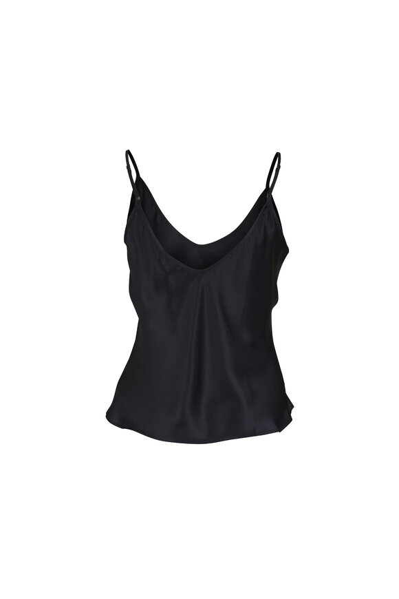 L'Agence Black Silk Tank Top - view 2