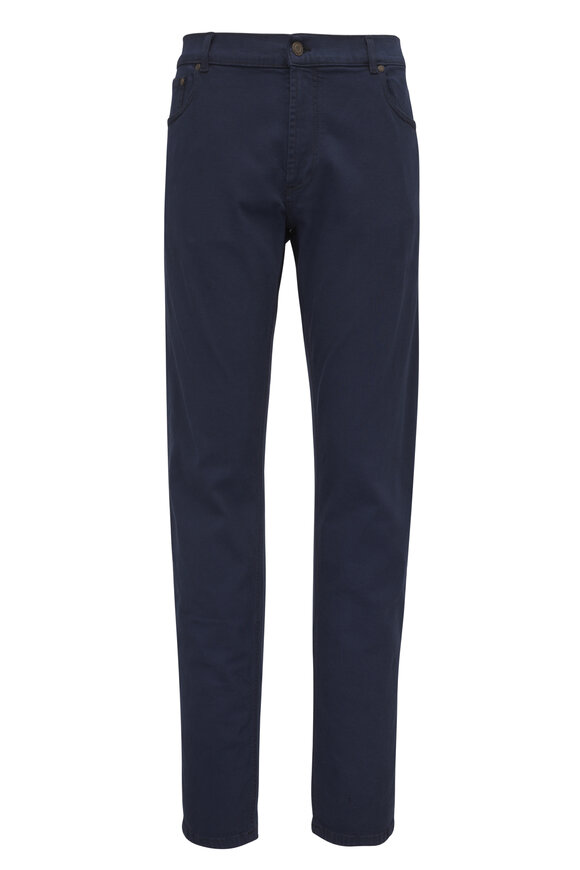 Marco Pescarolo Navy Overdyed Denim Five Pocket Pant