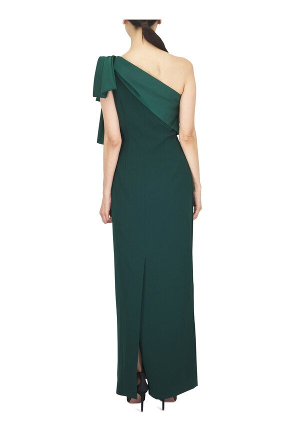 Sachin Babi Estrella Forest Green One Shoulder Gown - view 4