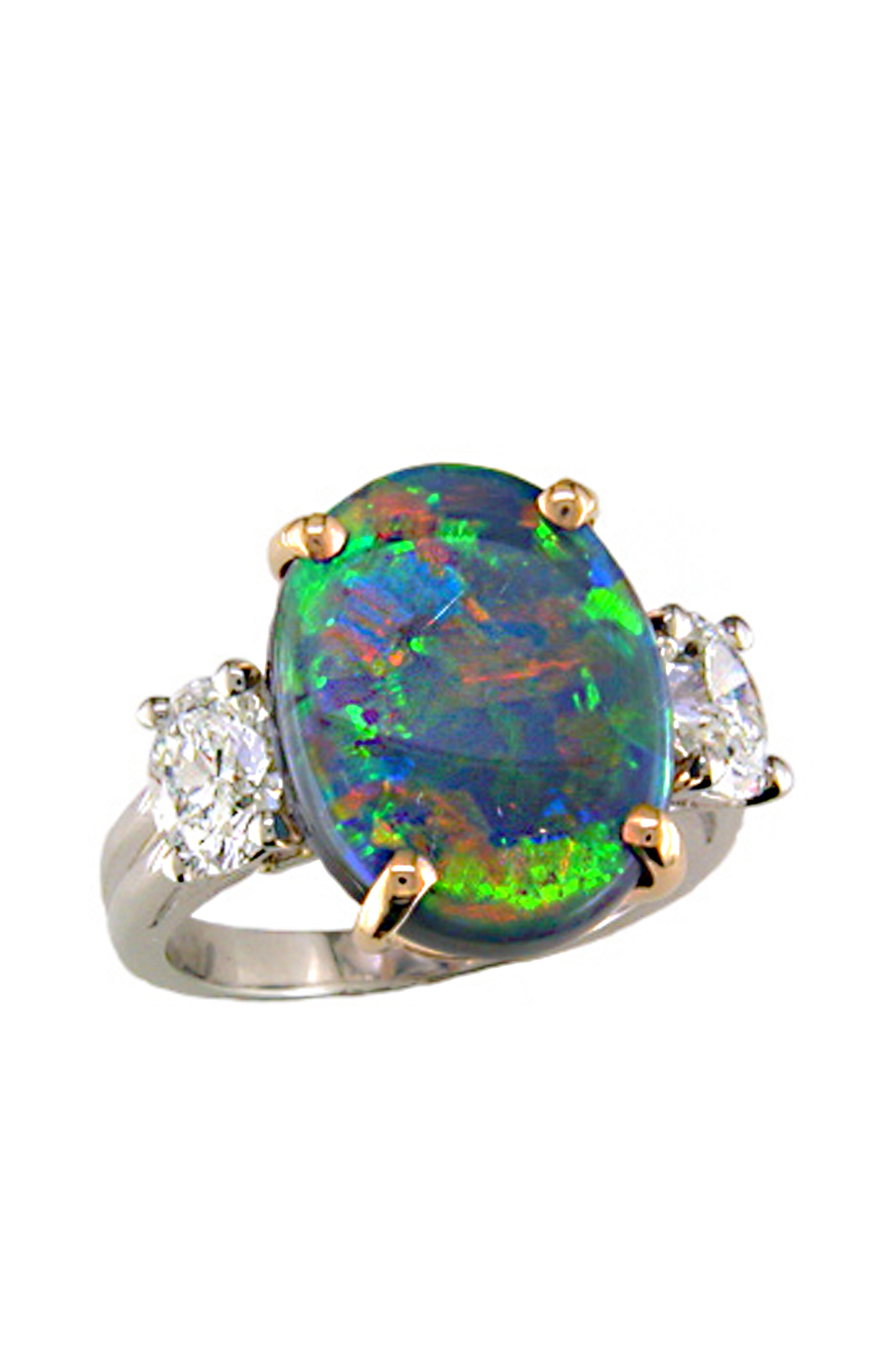 Oscar Heyman - Platinum Black Opal Diamond Ring