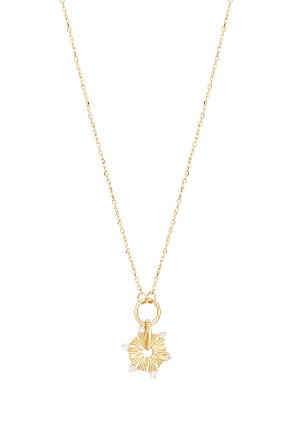 Foundrae Diamond Element Disk Drop Necklace - view 2