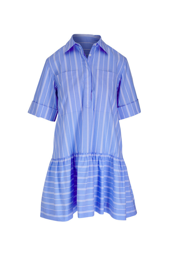 Jonathan Simkhai Cris Blue & White Stripe Shirtdress