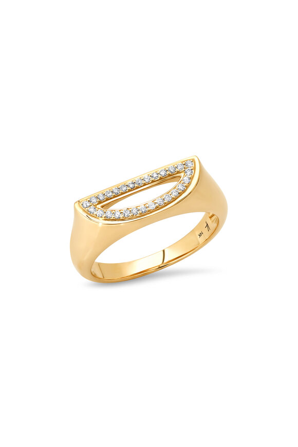 Helena Rose 14k Yellow Gold Pave "D" Initial Ring