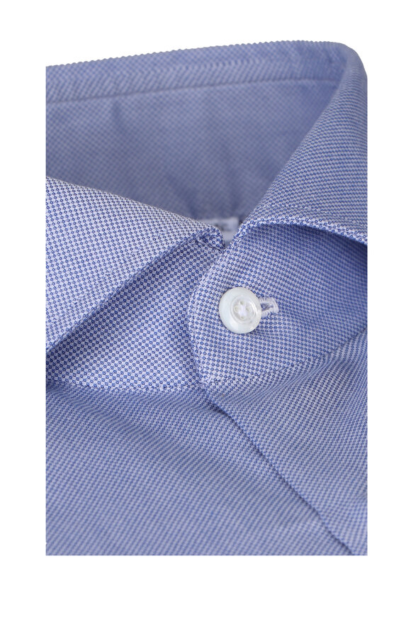 Finamore Dark Blue Textured Sport Shirt - view 2