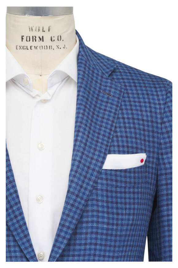 Kiton Navy Wool, Silk & Linen Sportcoat - view 1