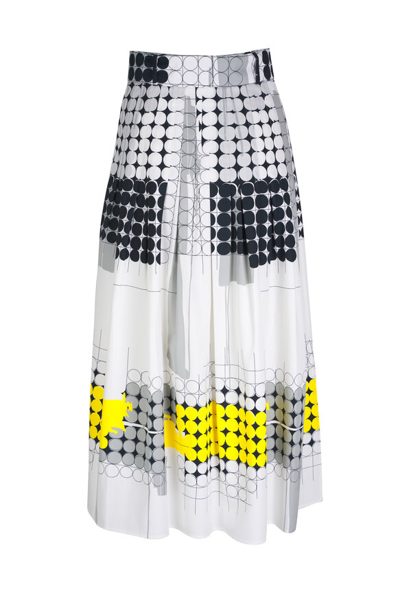 Akris Punto - Skyscraper Cotton Printed Midi Skirt 