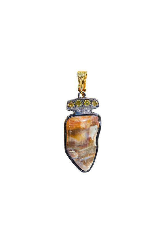 K. Brunini Jewels Diamond & Wood Pendant - view 1