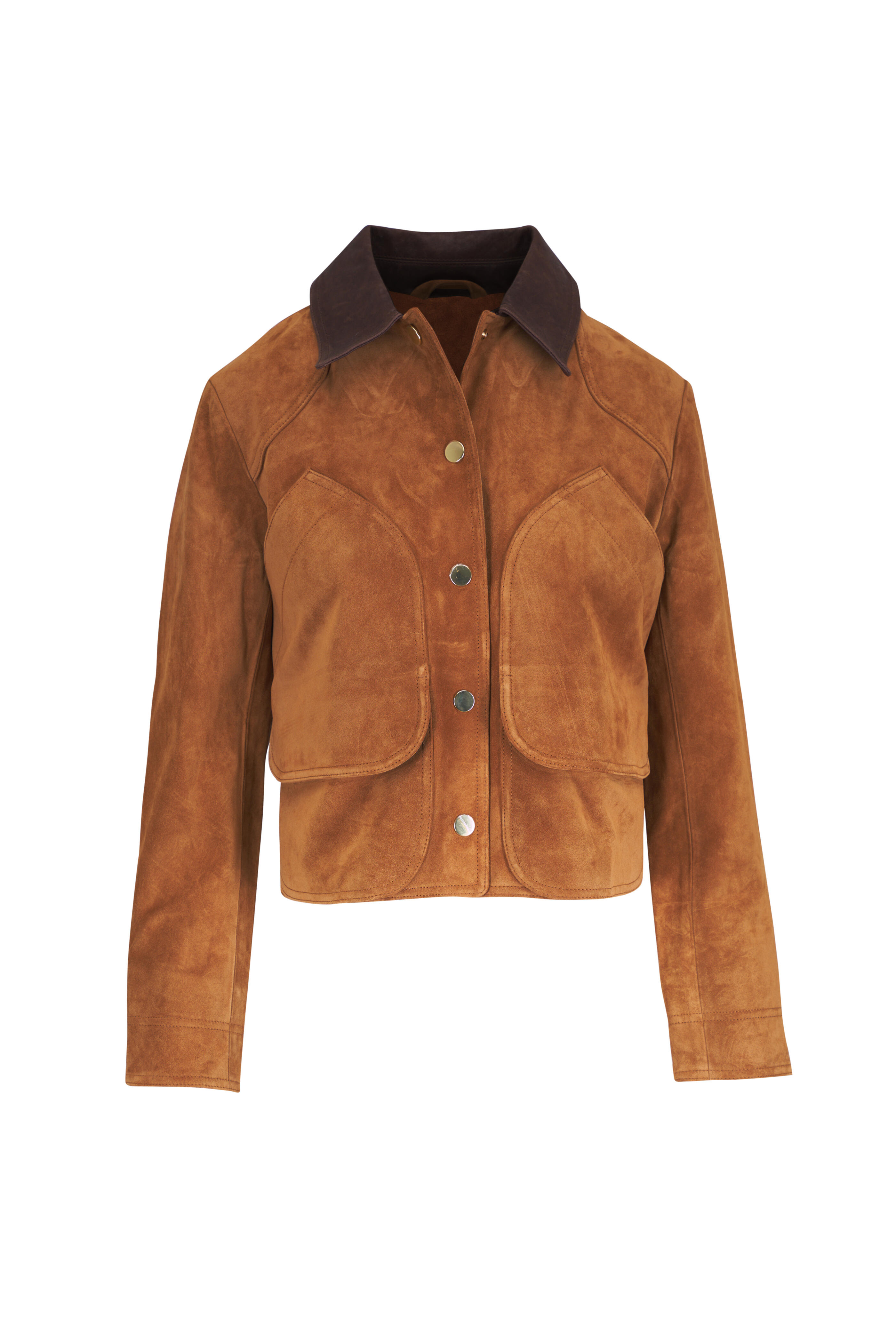 Veronica Beard - Walters Brown Cropped Suede Barn Jacket