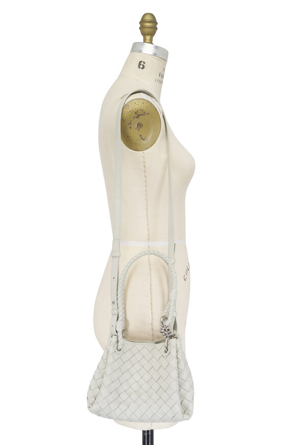 Bottega Veneta Small Parachute Silica Gray Leather Shoulder Bag - view 8