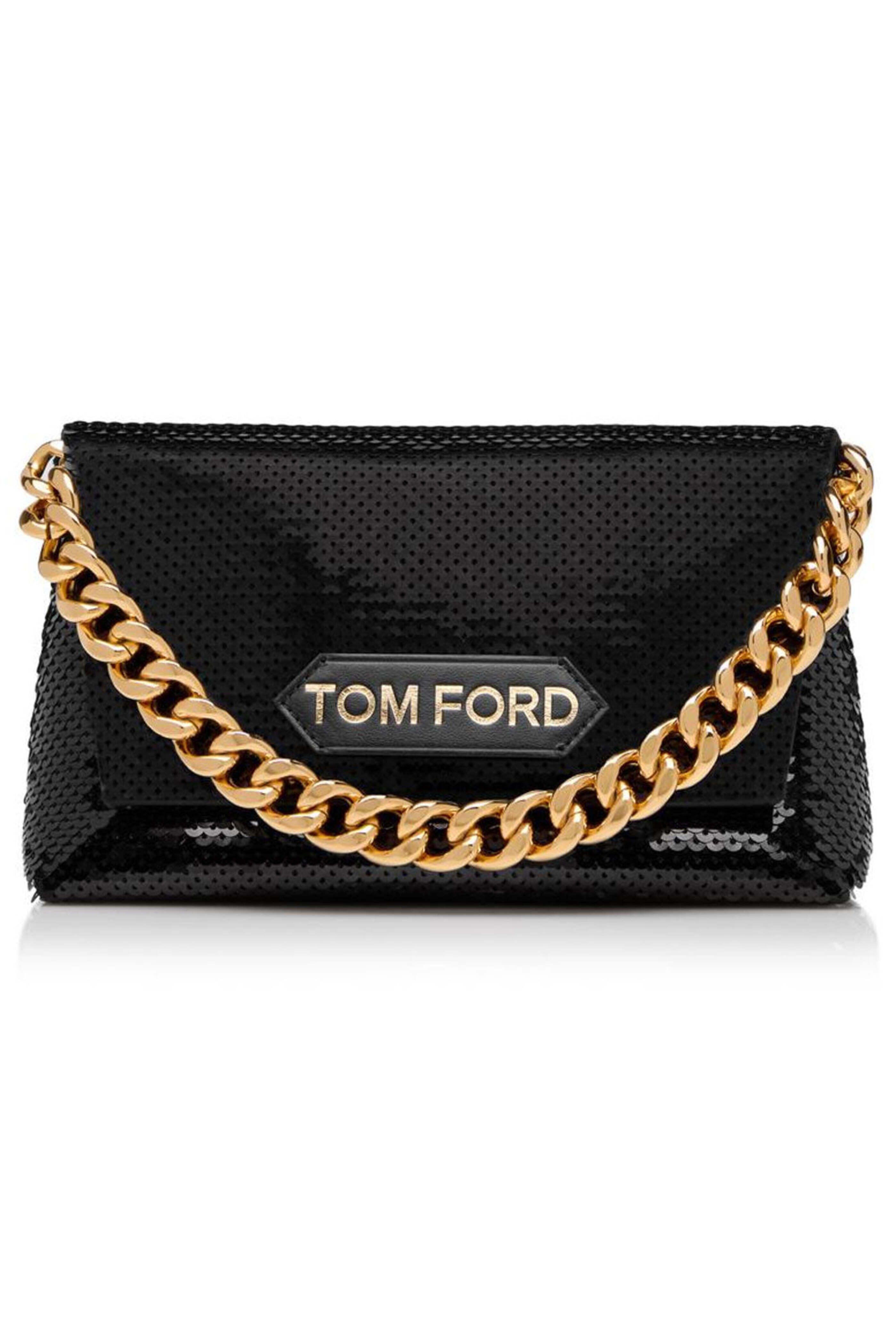 Tom Ford - Sequin Mini Chain Bag in Black | Mitchell Stores