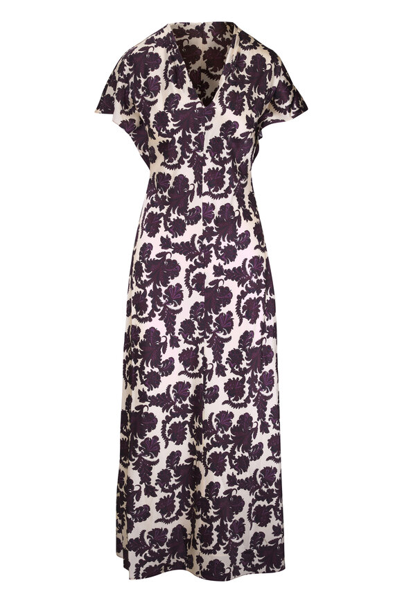 Veronica Beard Redgrave Ecru Multi V-Neck Dress - view 1