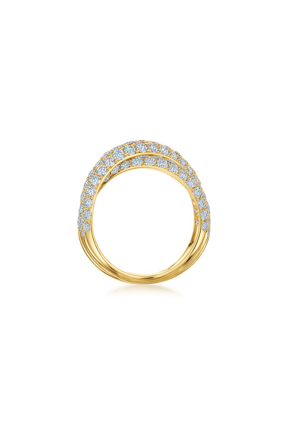 Kwiat 18k Yellow Gold Moonlight 3 Row Crossover Ring - view 3