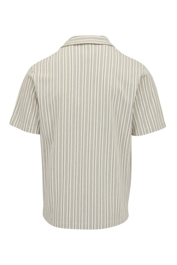 Vince - Thyme & Off White Stripe Cabana Button Down