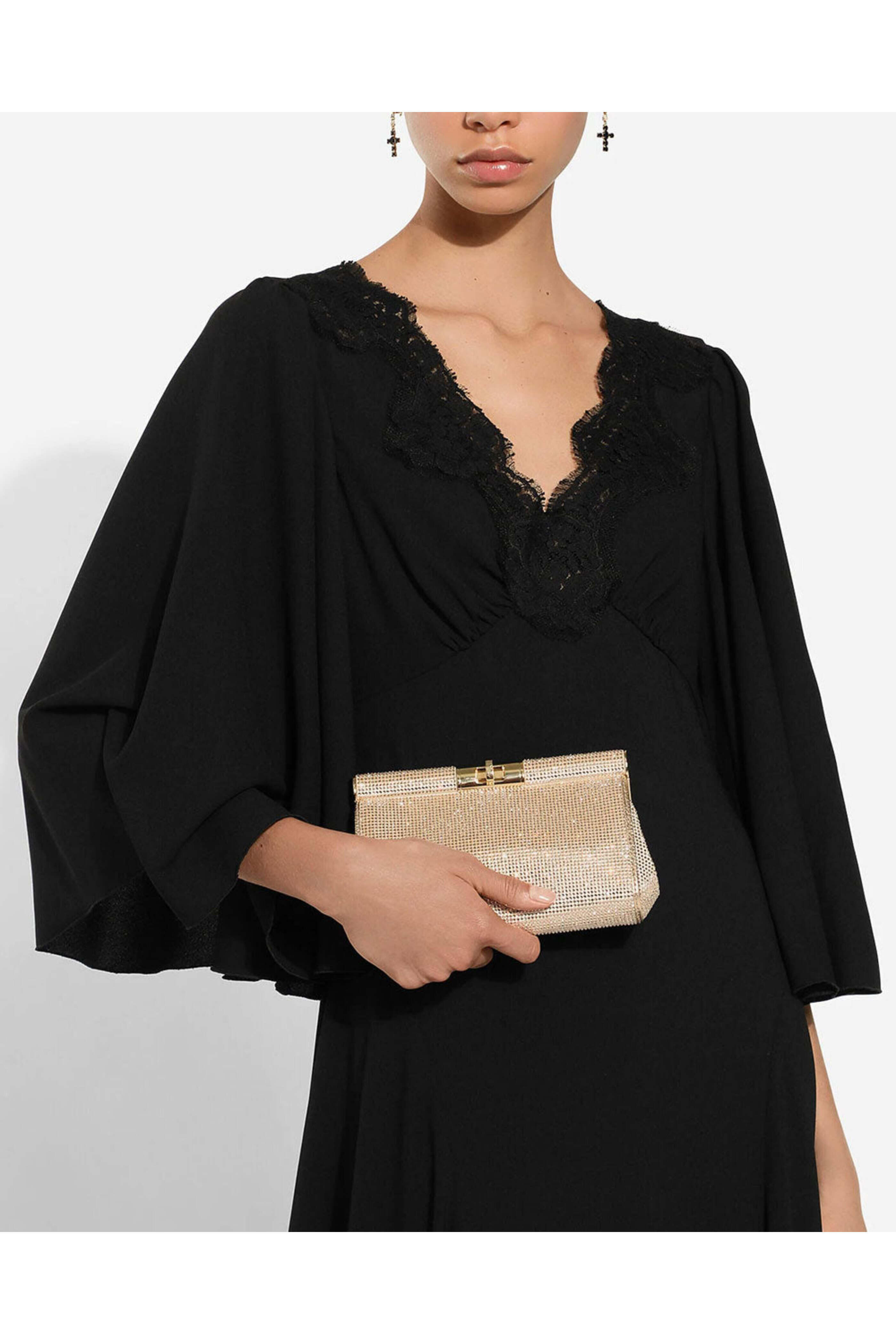 Dolce & Gabbana - Small Marlene Neutral Rhinestone Shoulder Bag